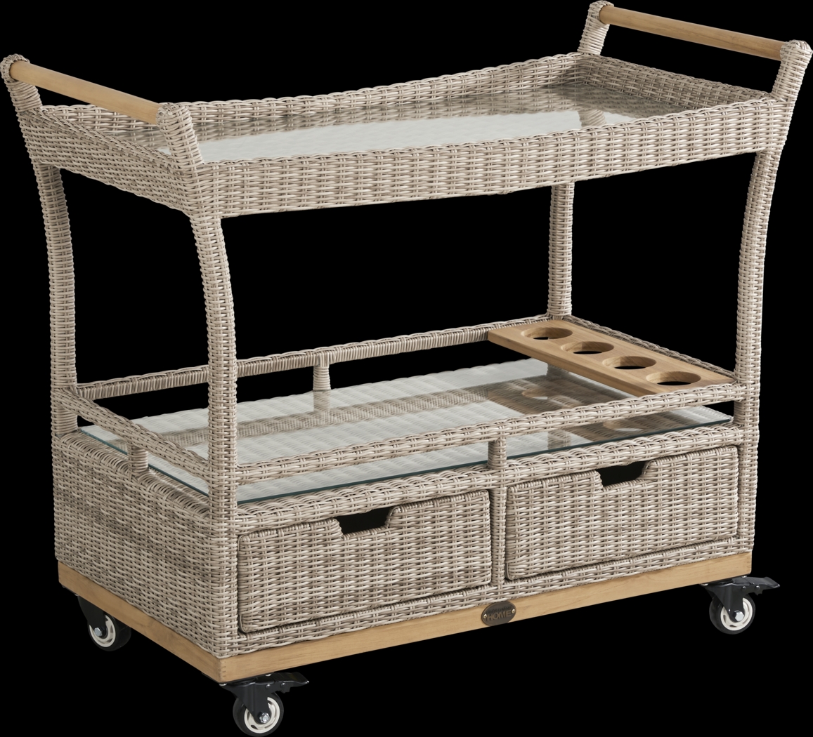 Hamptons Cove Gray Outdoor Bar Cart - Thumbnail - Image 1