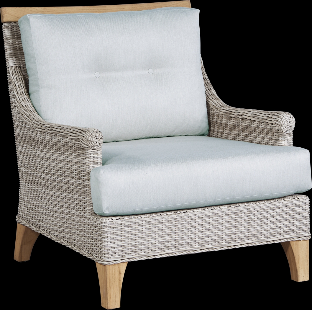 Hamptons Cove Gray 4 Pc Outdoor Seating Set with Seafoam Cushions - Thumbnail - Image 5