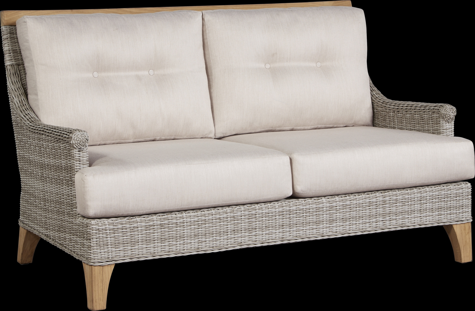 Cindy Crawford Home Hamptons Cove Gray Outdoor Loveseat with Flax Cushions - Thumbnail - Image 3