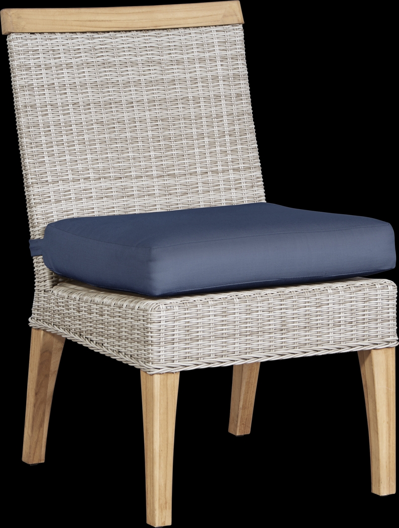 Cindy Crawford Home Hamptons Cove Gray 5 Pc Rectangle Outdoor Dining Set with Denim Cushions - Thumbnail - Image 3