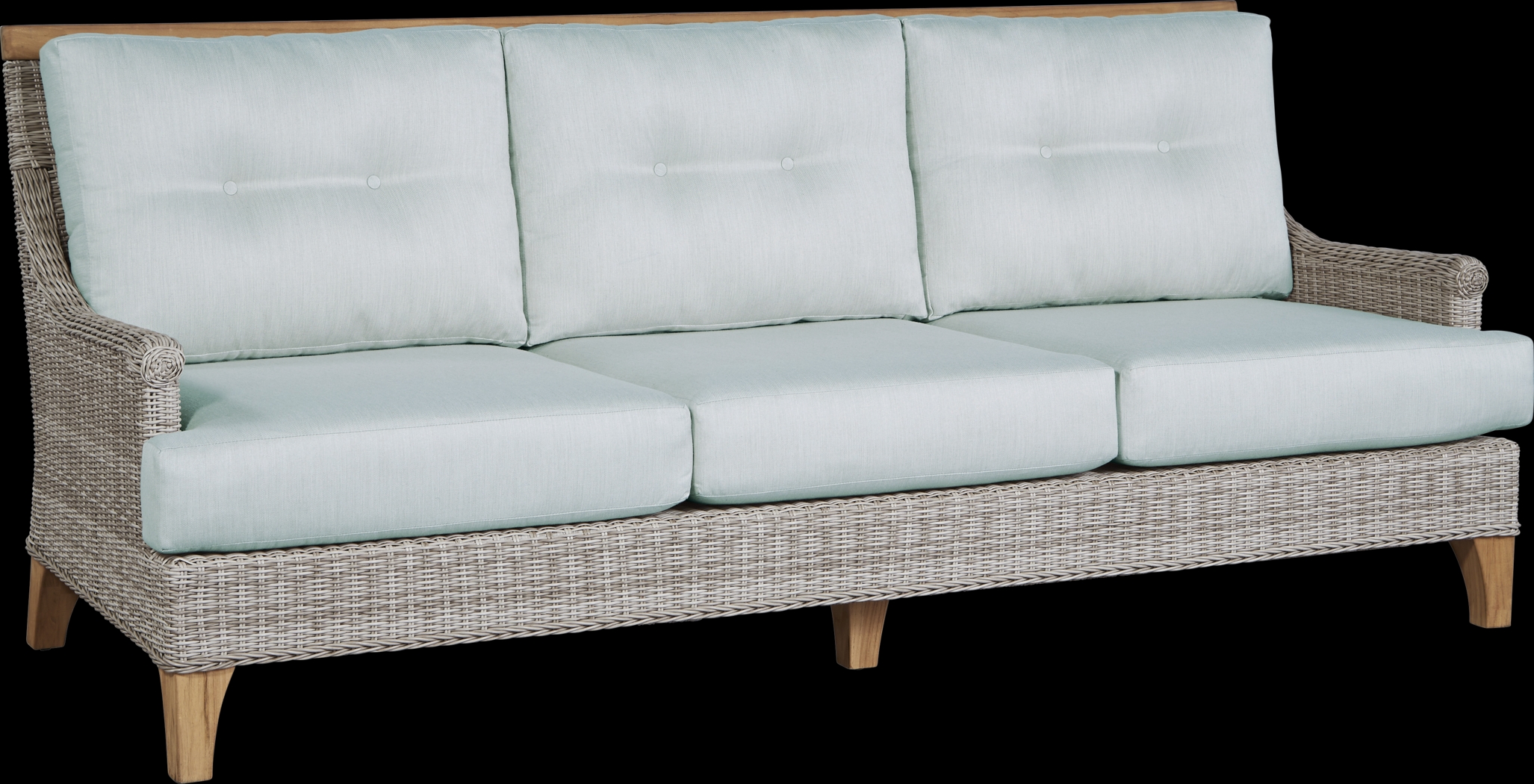 Hamptons Cove Gray 4 Pc Outdoor Seating Set with Seafoam Cushions - Thumbnail - Image 4