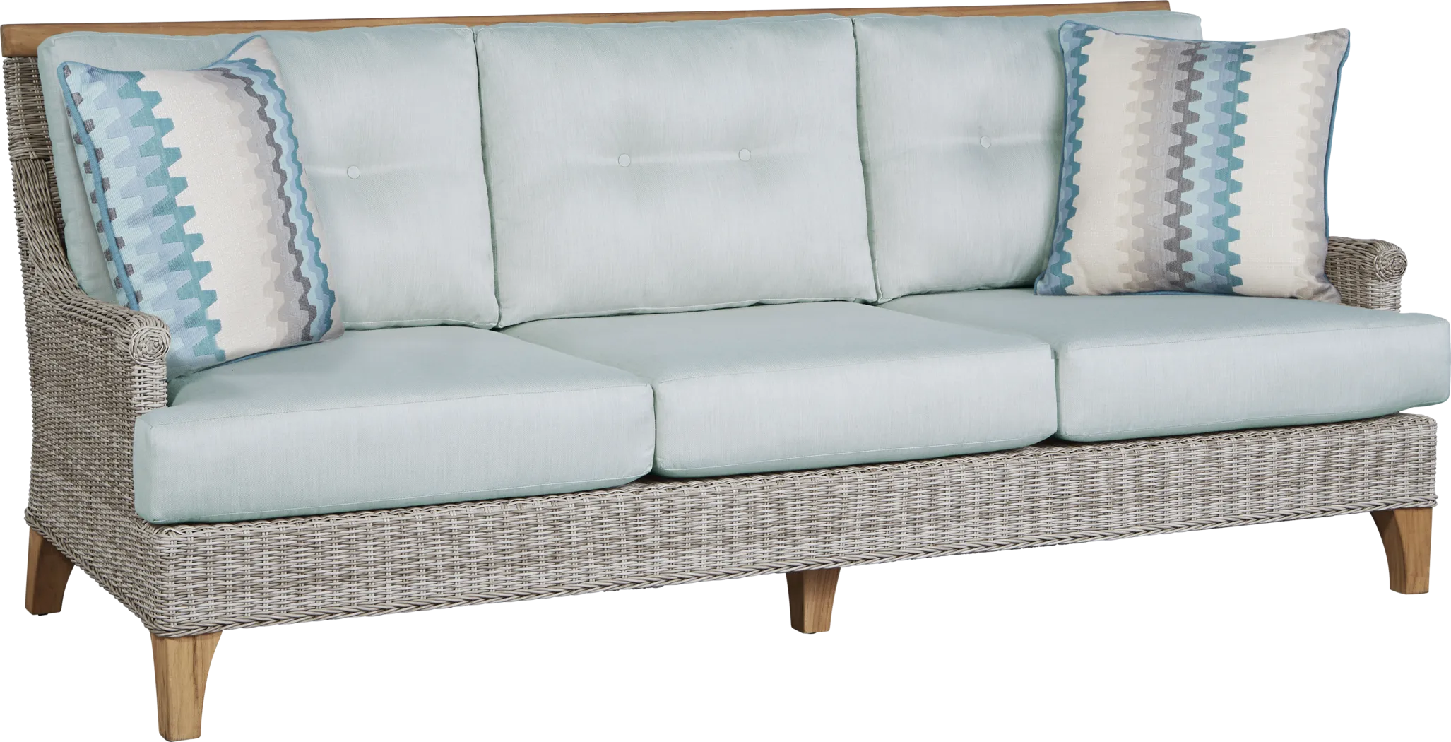 Cindy Crawford Home Hamptons Cove Gray 4 Pc Outdoor Seating Set With Rollo Seafoam Cushions - Thumbnail - Image 2