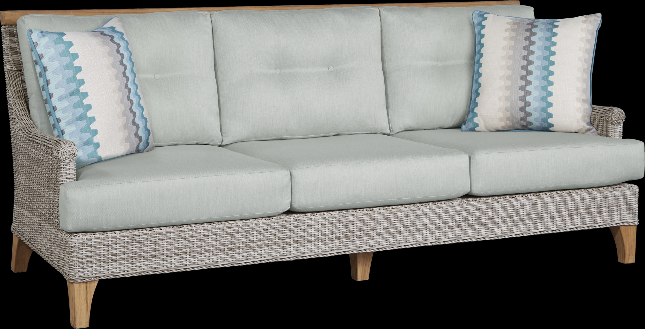 Hamptons Cove Gray 4 Pc Outdoor Seating Set with Mist Cushions - Thumbnail - Image 2