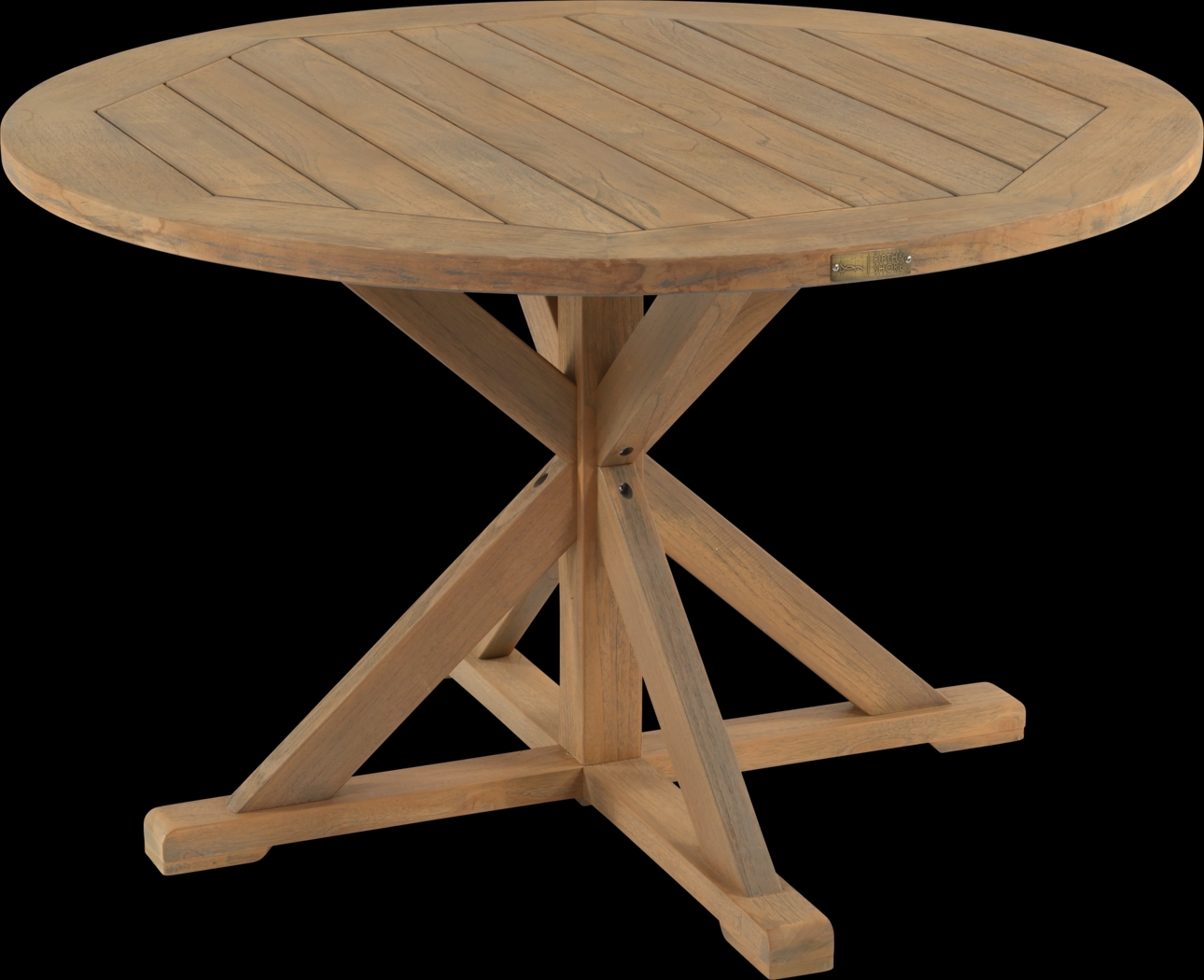 Cindy Crawford Home Hamptons Cove Teak 48 in. Round Outdoor Dining Table - Thumbnail - Image 1