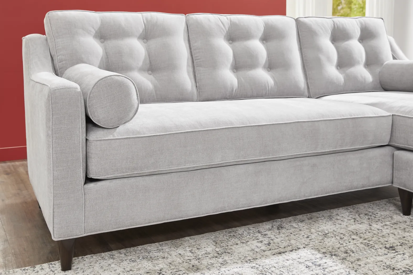 Cindy Crawford Home Hanover Dove Chenille 4 Pc Sectional Living Room - Thumbnail - Image 3