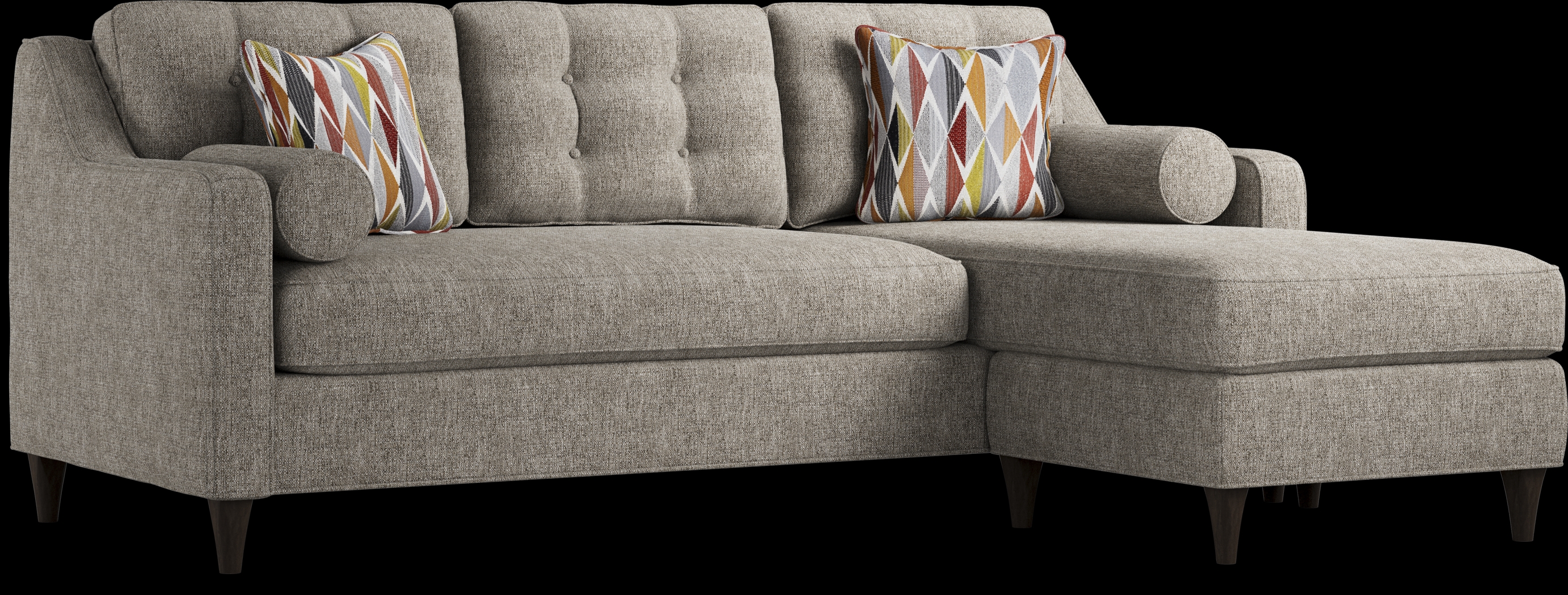 Hanover Gray Textured Gel Foam Sleeper Chaise Sofa - Thumbnail - Image 1