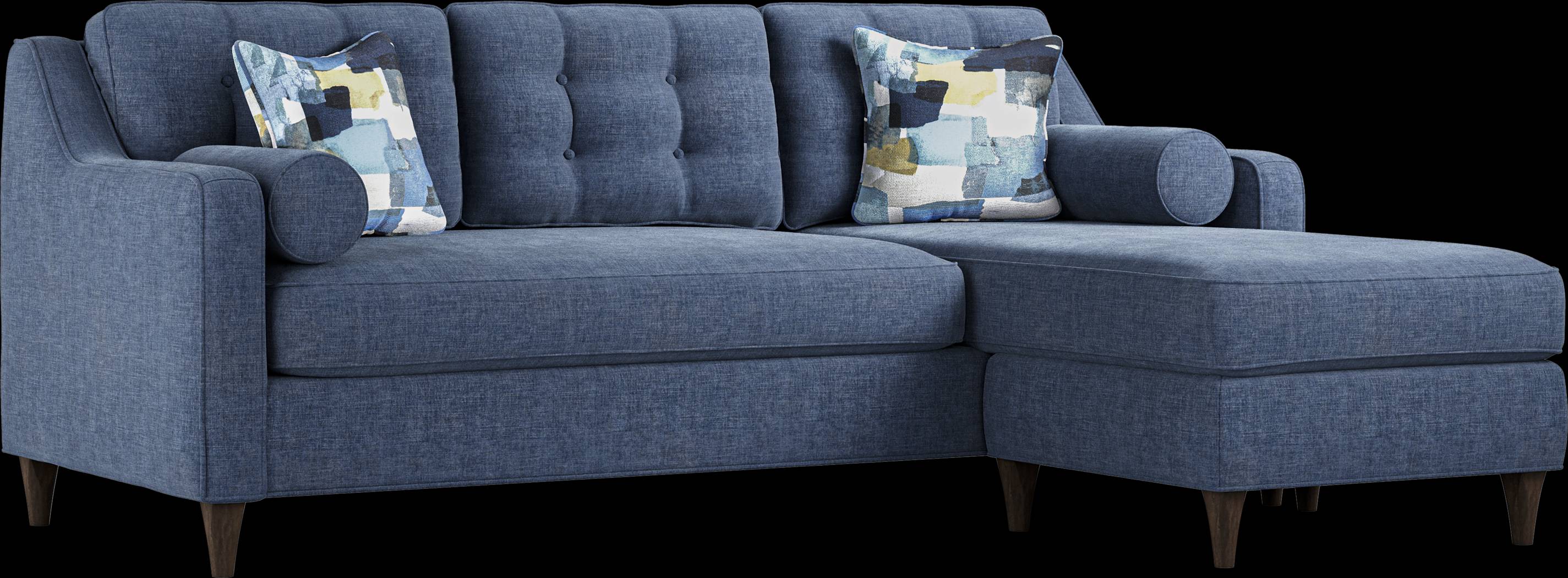 Hanover Indigo Chenille Chaise Sofa - Thumbnail - Image 3