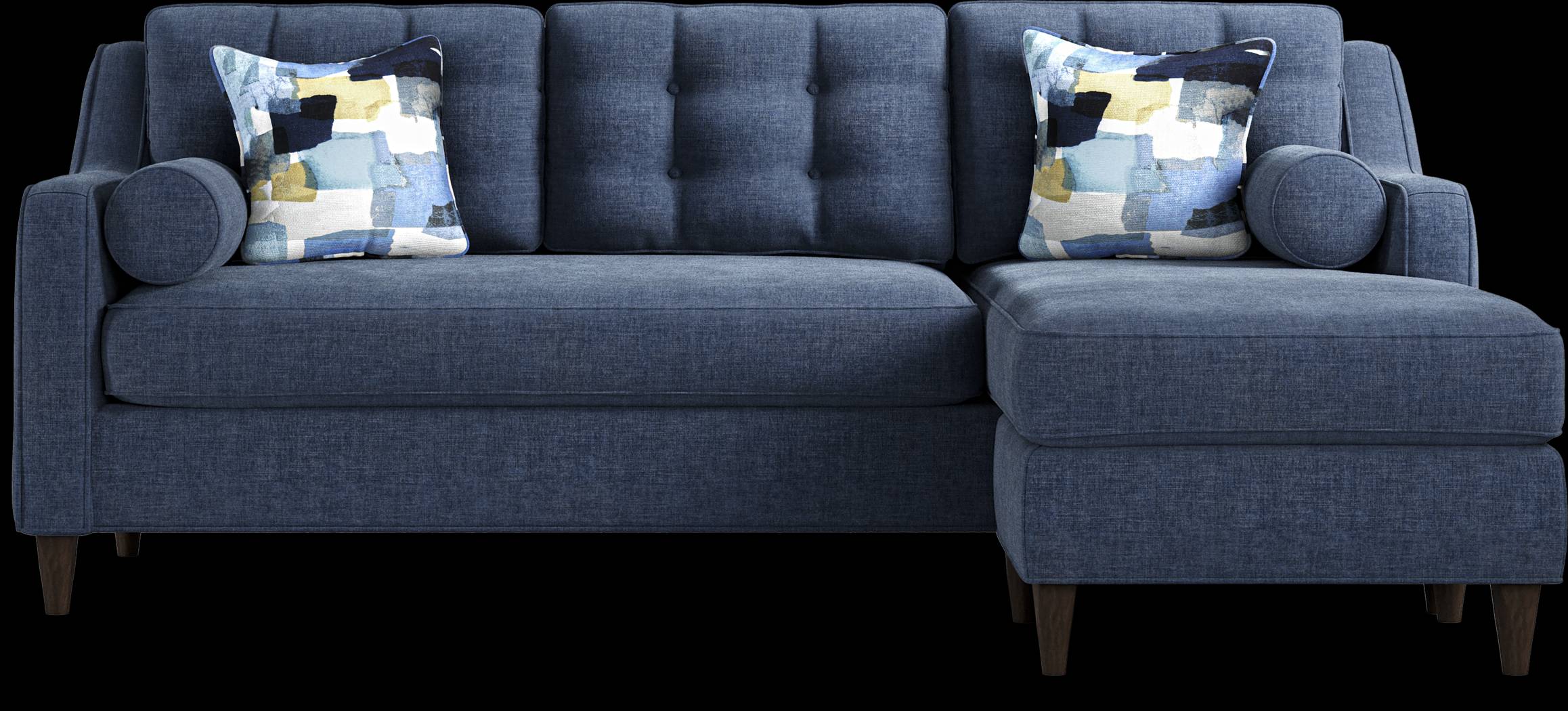 Hanover Indigo Chenille Chaise Sofa - Thumbnail - Image 4