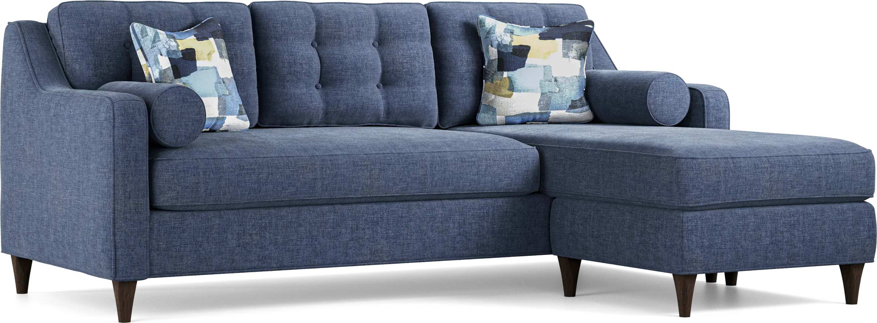 Hanover Indigo Chenille Gel Foam Sleeper Chaise Sofa - Thumbnail - Image 1