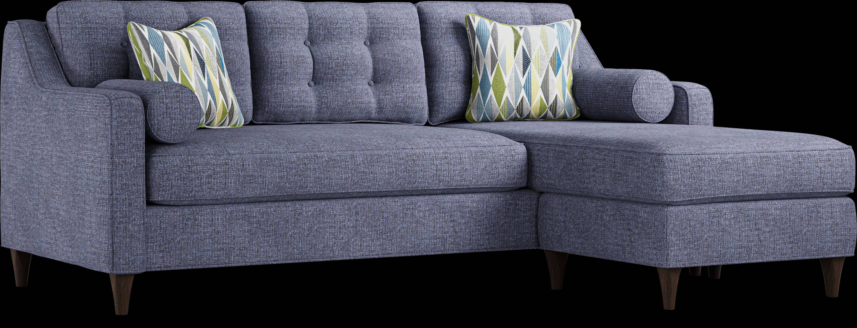 Cindy Crawford Home Hanover Midnight Textured Sleeper Chaise Sofa - Thumbnail - Image 1