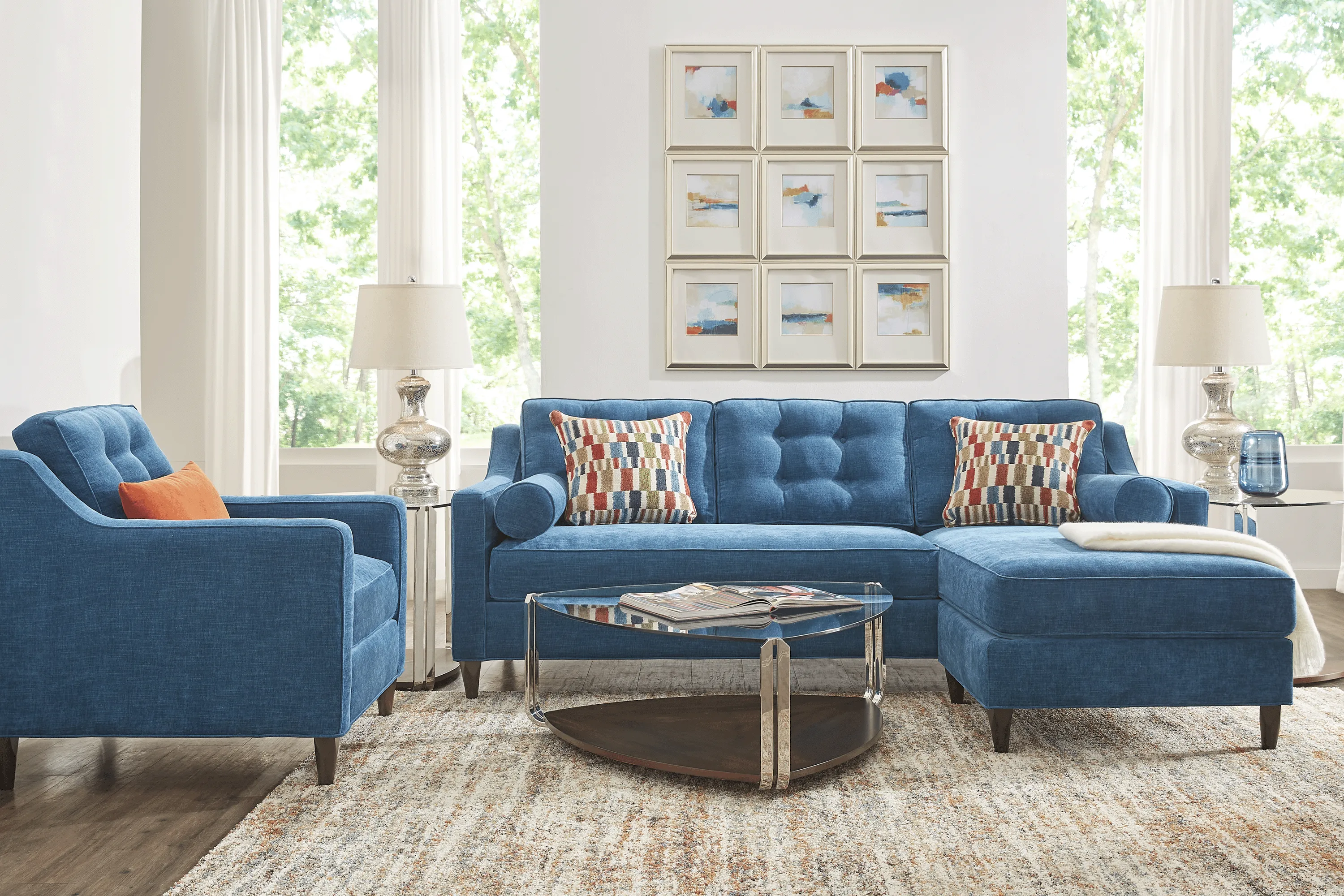 Hanover Ocean Chenille Sleeper Chaise Sofa - Thumbnail - Image 2