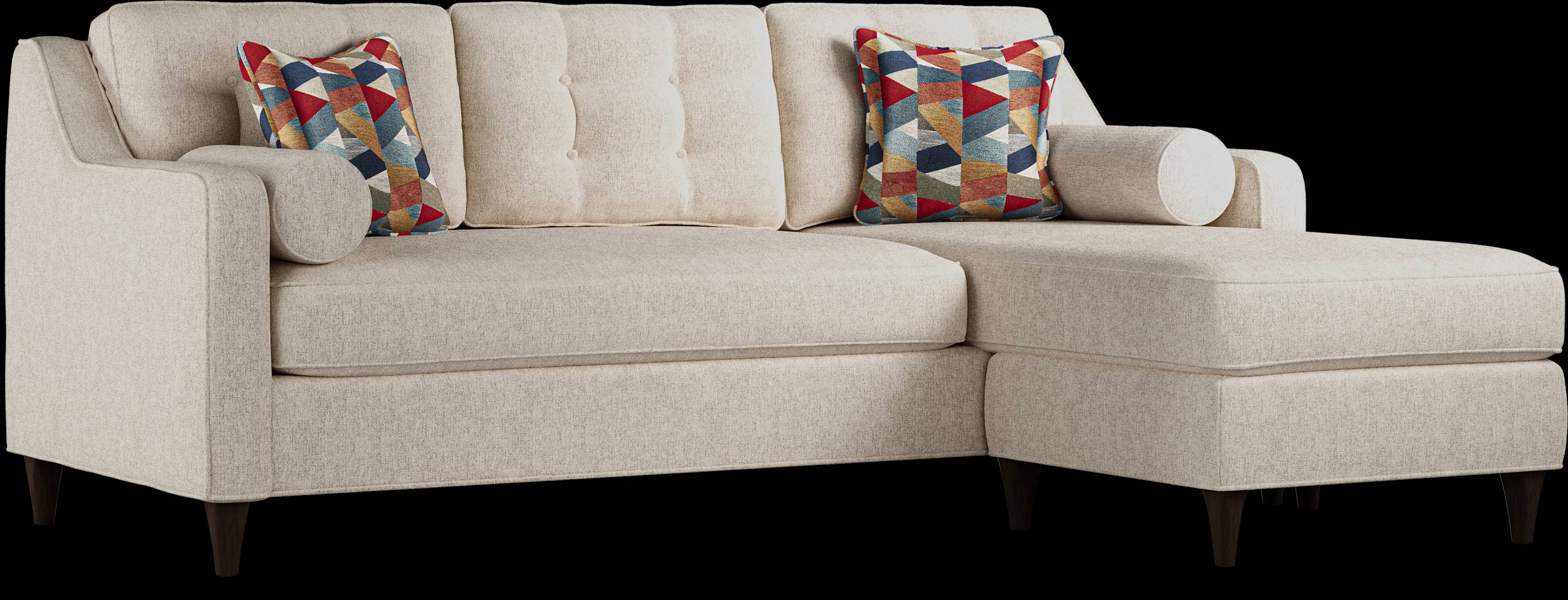 Hanover Off-White Textured Gel Foam Sleeper Chaise Sofa - Thumbnail - Image 3