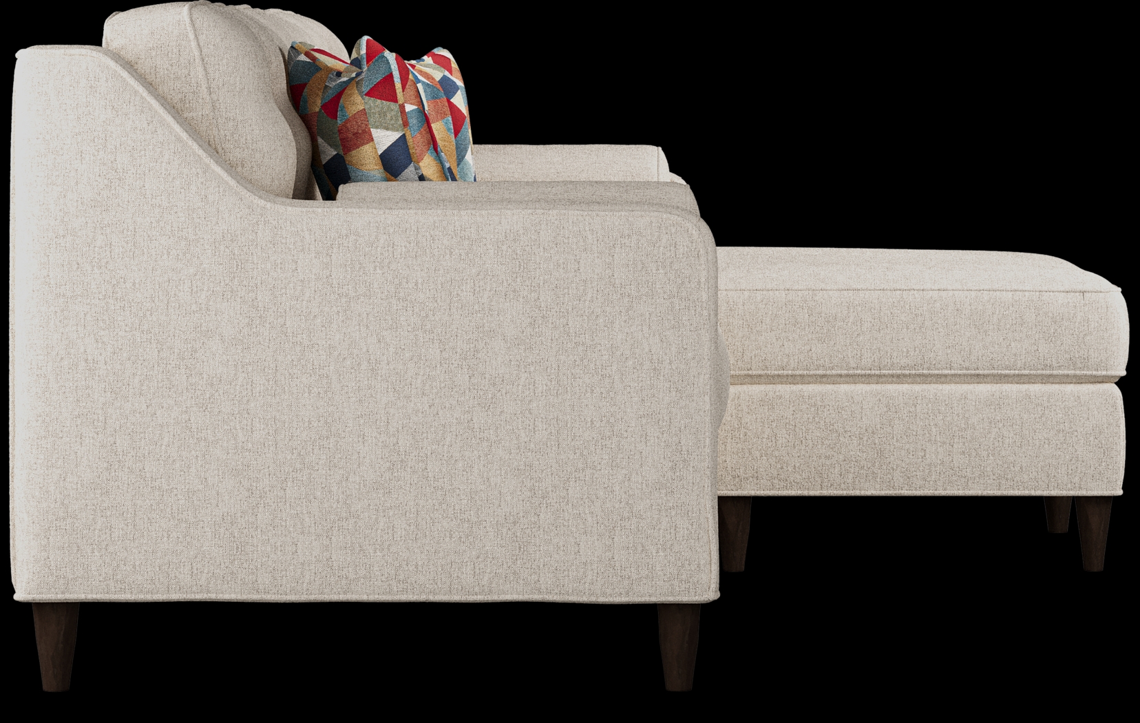 Hanover Off-White Textured Sleeper Chaise Sofa - Thumbnail - Image 4