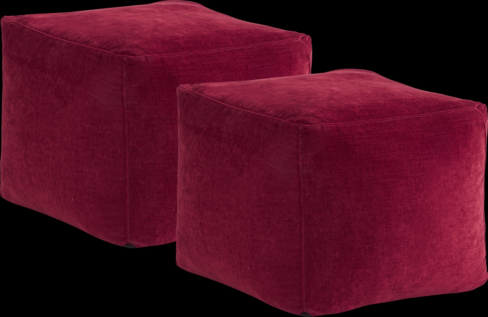 Hanover Ruby Chenille Accent Pouf, Set of 2 - Thumbnail - Image 1