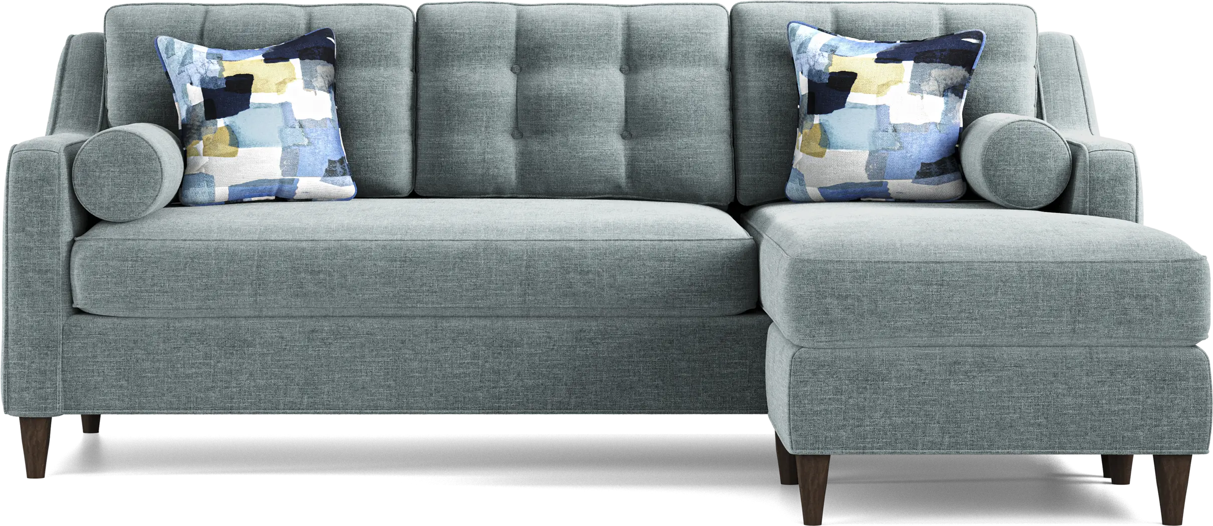 Hanover Teal Chenille Gel Foam Sleeper Chaise Sofa - Thumbnail - Image 4