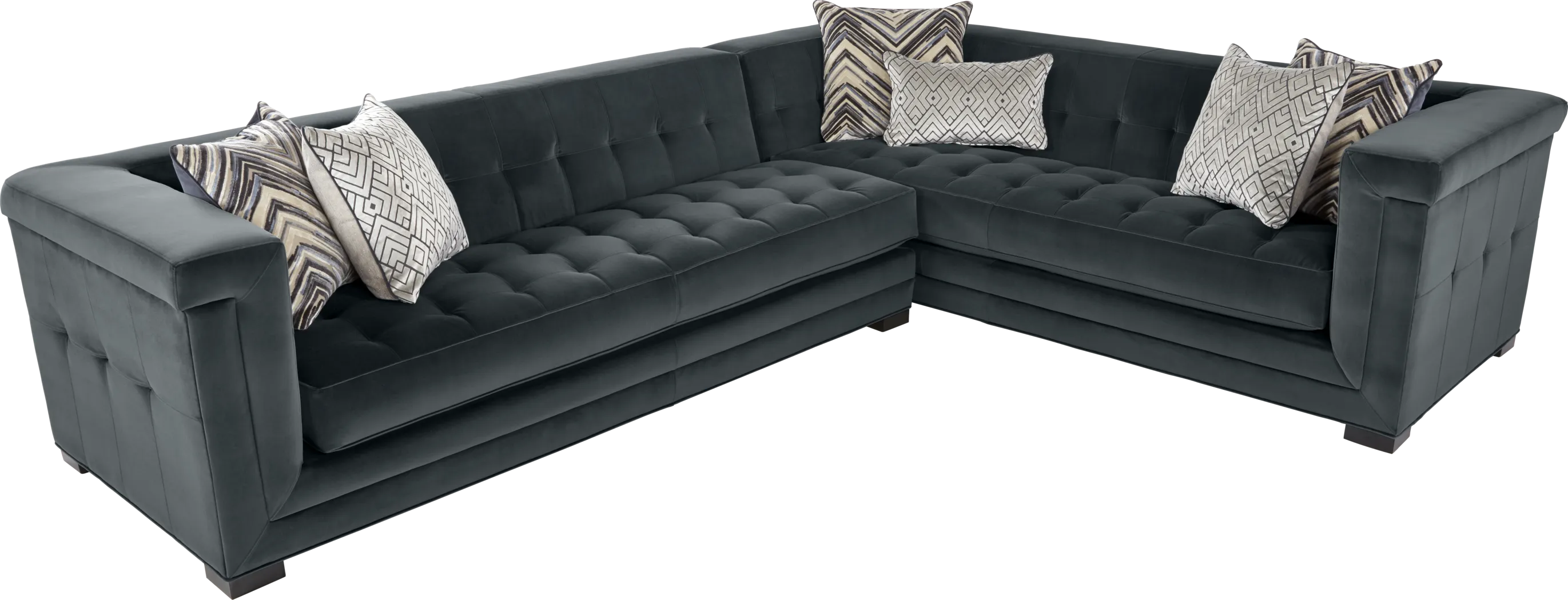 Cindy Crawford Home Harper Hills Slate 2 Pc Sectional - Thumbnail - Image 1