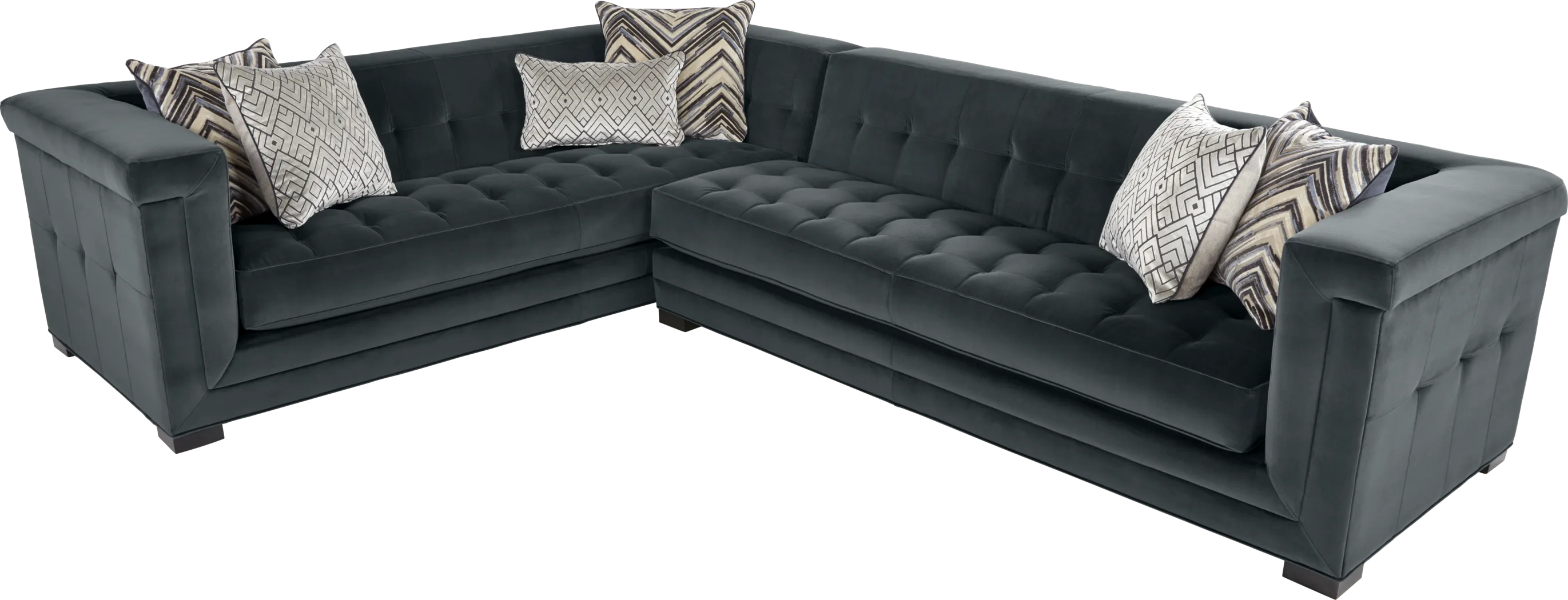 Cindy Crawford Home Harper Hills Slate 2 Pc Sectional - Thumbnail - Image 1