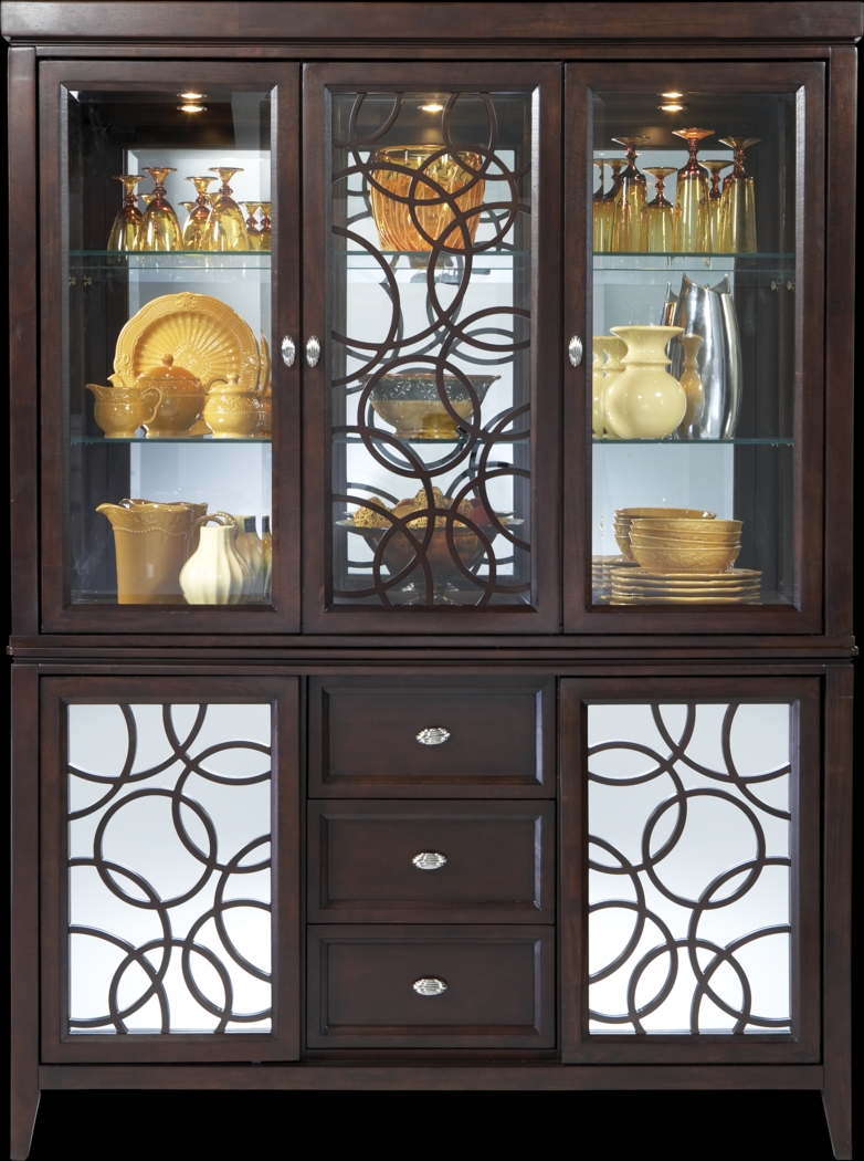 Cindy Crawford Home Highland Park Ebony 2 Pc China Cabinet - Thumbnail - Image 2