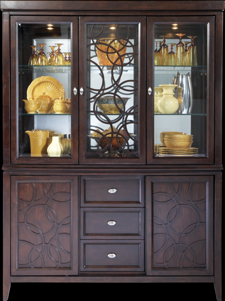 Cindy Crawford Home Highland Park Ebony 2 Pc China Cabinet - Thumbnail - Image 1