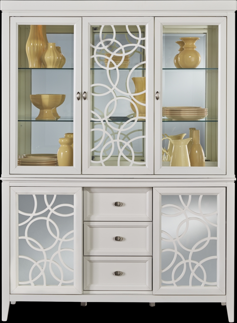 Cindy Crawford Home Highland Park Pearl 2 Pc China Cabinet - Thumbnail - Image 1