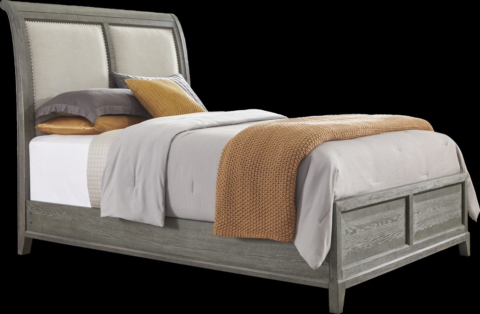 Kailey Park Charcoal 3 Pc Queen Sleigh Bed - Thumbnail - Image 1