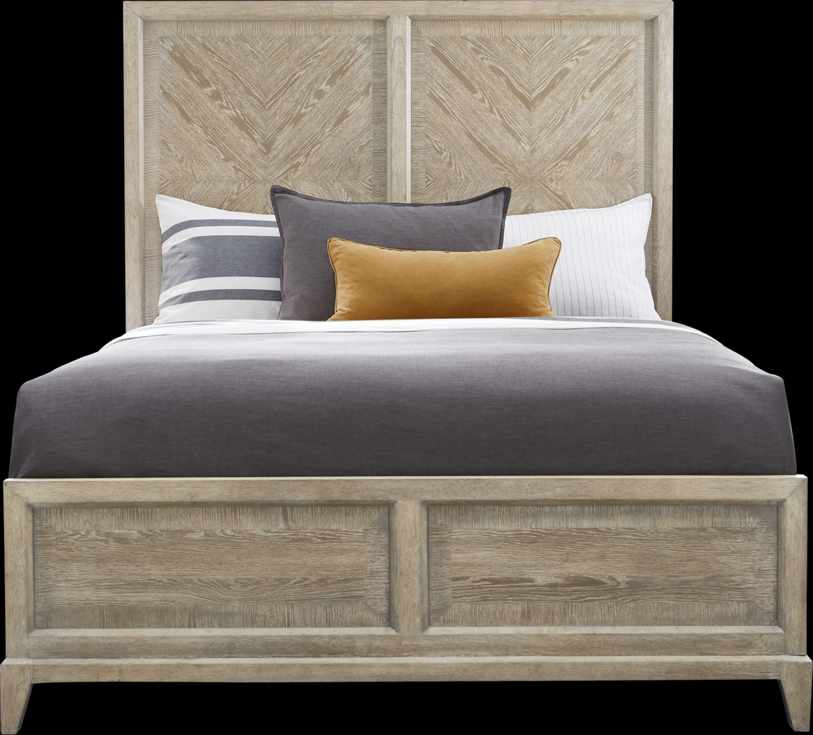 Kailey Park Light Oak Finish 5 Pc King Panel Bedroom - Thumbnail - Image 2