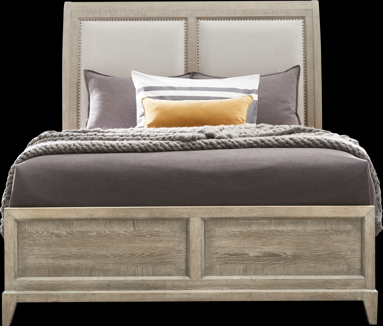 Kailey Park Light Oak Finish 7 Pc Queen Sleigh Bedroom - Thumbnail - Image 3