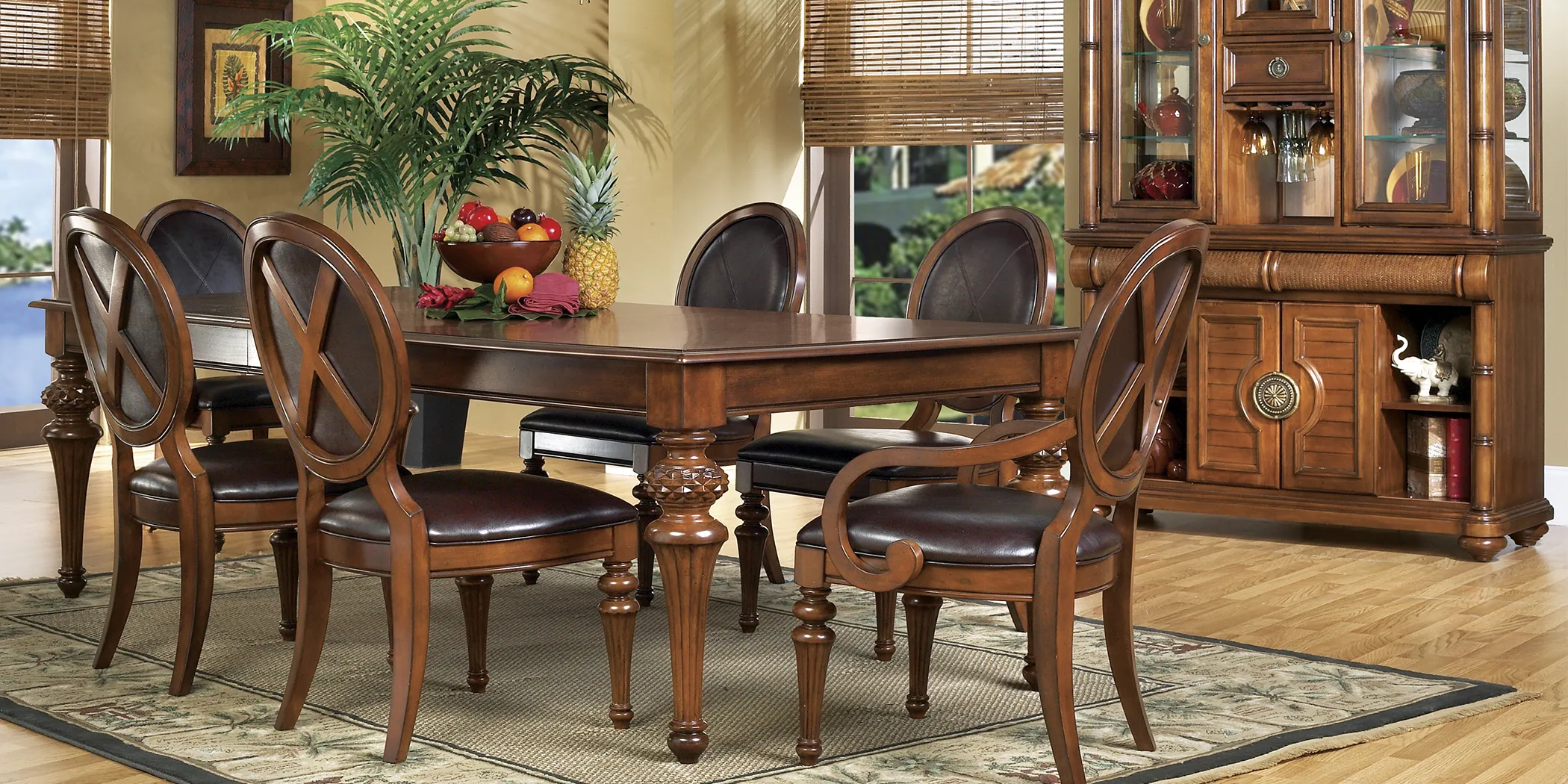 Cindy Crawford Home Key West Tobacco 5 Pc Rectangle Dining Room with Oval Chairs - Thumbnail - Image 1