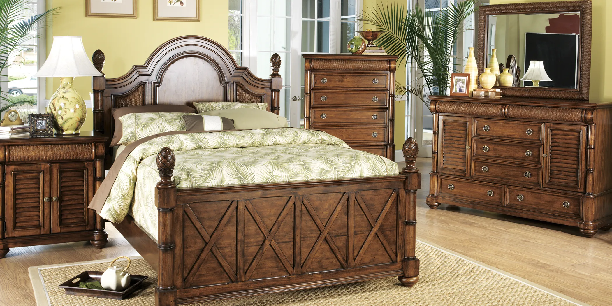 Cindy Crawford Home Key West Tobacco Panel 7 Pc Queen Bedroom - Thumbnail - Image 1