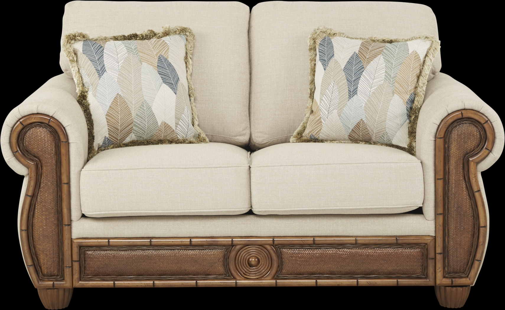 Cindy Crawford Home Key West Palms Sand Loveseat - Thumbnail - Image 1