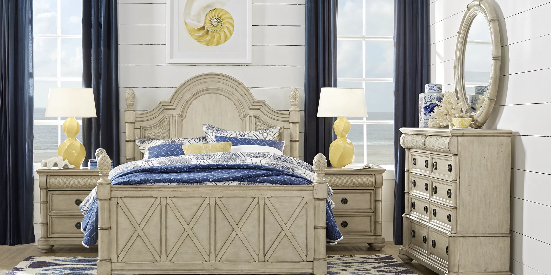 Cindy Crawford Home Key West Sand 8 Pc Queen Panel Bedroom - Thumbnail - Image 1