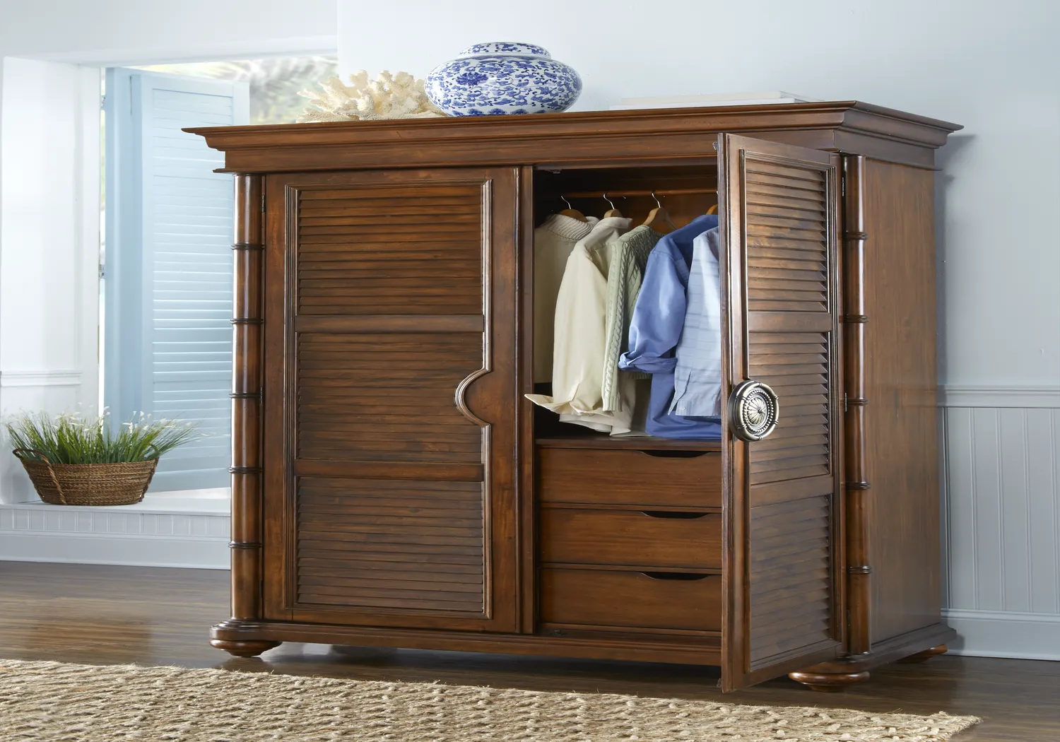 Cindy Crawford Home Key West Tobacco Armoire - Thumbnail - Image 5