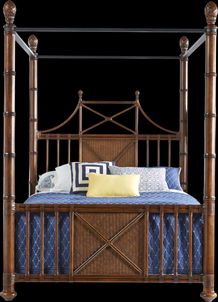 Cindy Crawford Home Key West Tobacco Canopy X 4 Pc Queen Bed - Thumbnail - Image 1