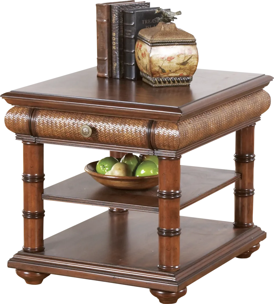 Cindy Crawford Home Key West Tobacco End Table - Thumbnail - Image 1