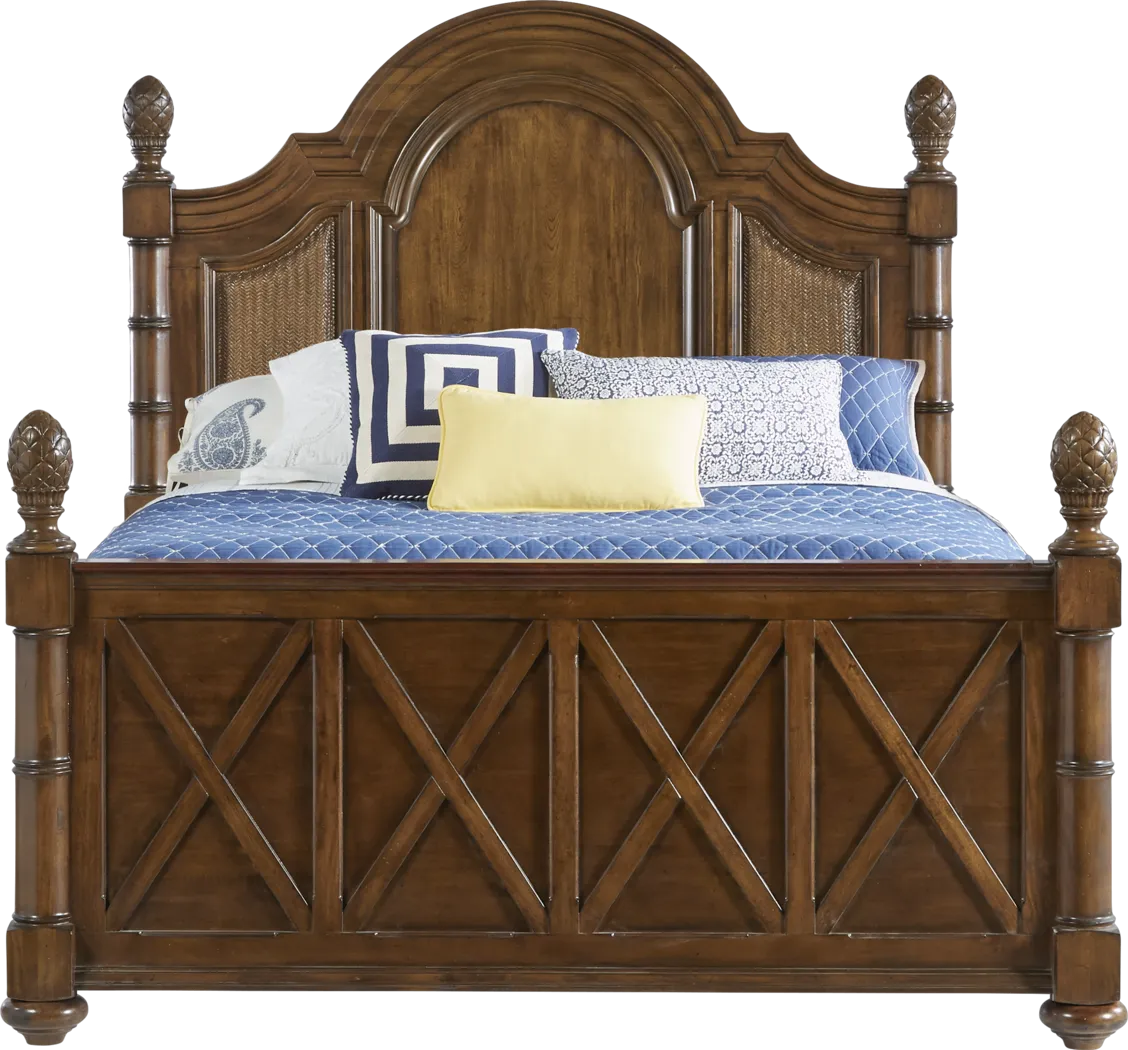 Cindy Crawford Key West Tobacco Dark Wood 3 Pc King Panel Bed
