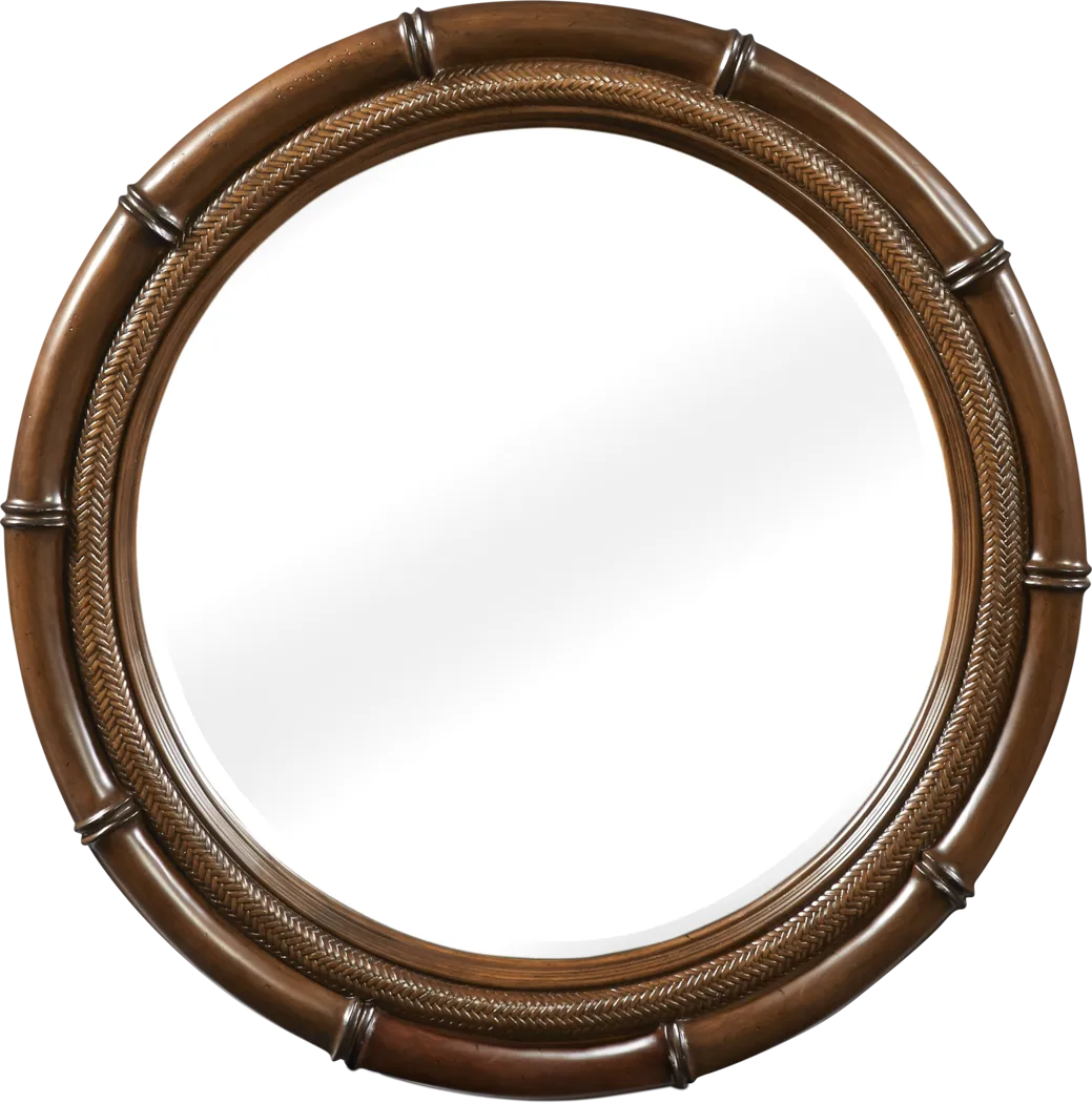 Cindy Crawford Home Key West Tobacco Round Mirror - Thumbnail - Image 1