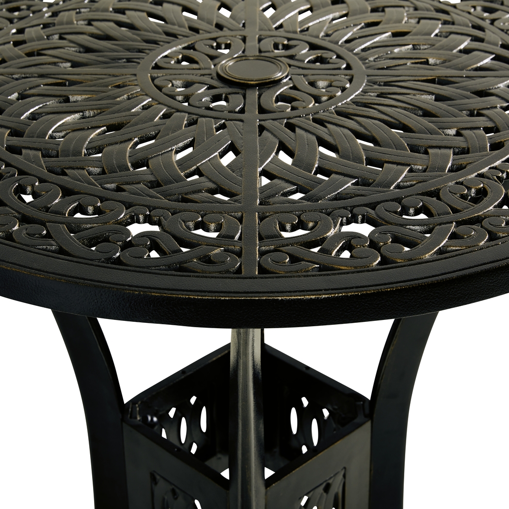 Lake Como Antique Bronze 3 Pc 30 in. Round Outdoor Bar Height Dining Set - Thumbnail - Image 4