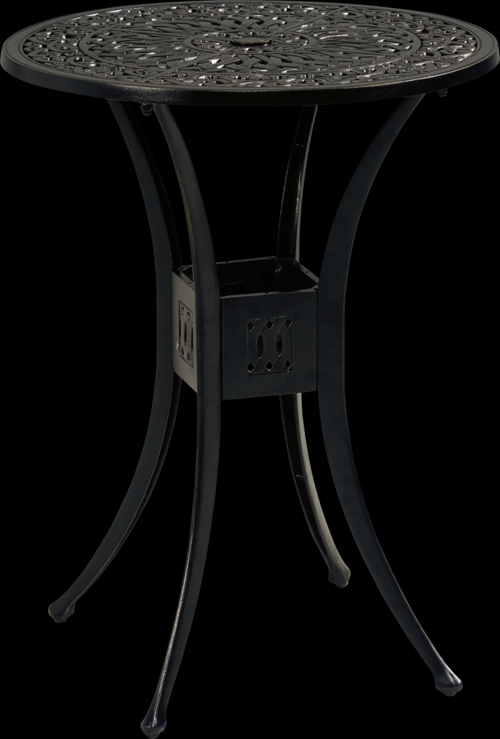 Lake Como Antique Bronze 3 Pc 30 in. Round Outdoor Bar Height Dining Set - Thumbnail - Image 2