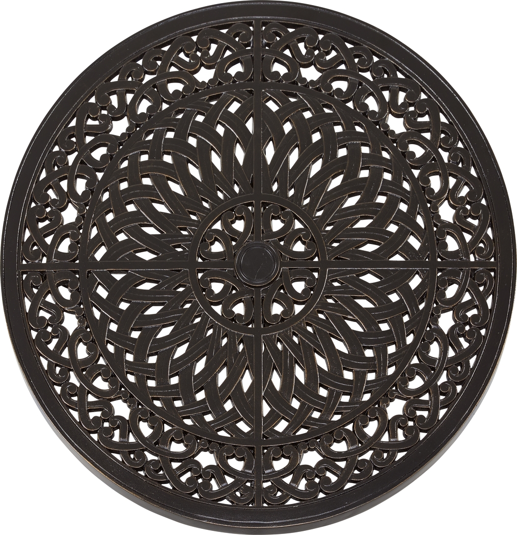 Lake Como Antique Bronze 3 Pc Round Outdoor Dining Set with Silk-Color Cushions - Thumbnail - Image 6