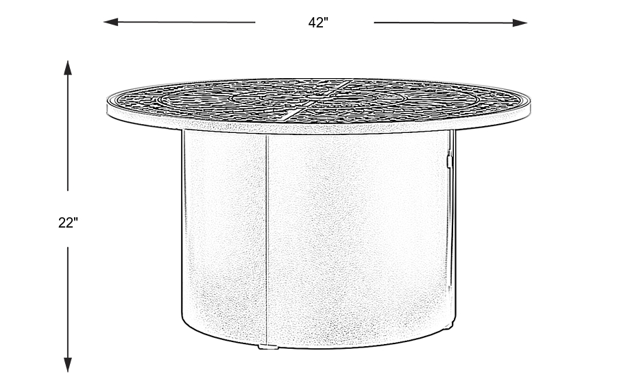 Dimension Image. Please refer to the Dimension Tab on this page for dimension details.
