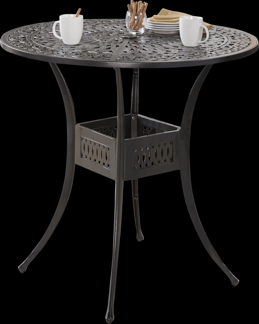 Lake Como Antique Bronze 5 Pc Round Outdoor Bar Height Dining Set - Thumbnail - Image 2