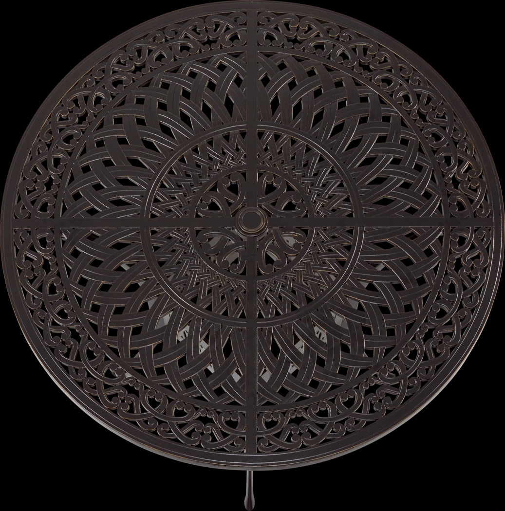 Lake Como Antique Bronze 5 Pc Round Outdoor Dining Set - Thumbnail - Image 3