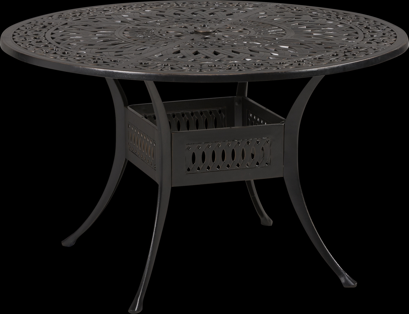 Lake Como Antique Bronze 5 Pc Round Outdoor Dining Set - Thumbnail - Image 2