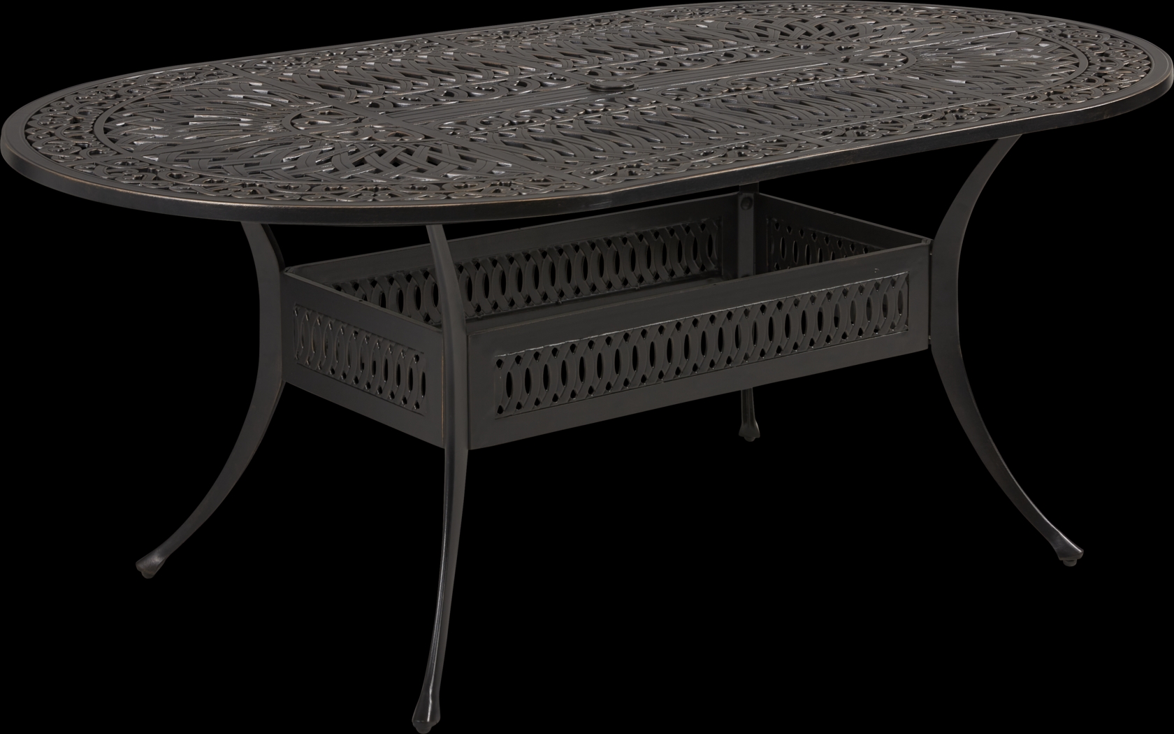 Lake Como Antique Bronze 72" Oval Outdoor Dining Table - Thumbnail - Image 1