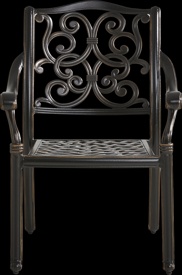Lake Como Antique Bronze Outdoor Cast Arm Chair - Thumbnail - Image 3