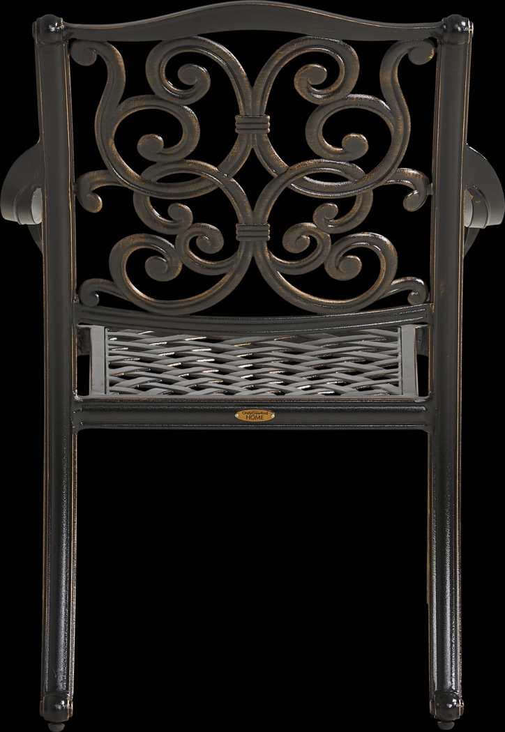 Lake Como Antique Bronze Outdoor Cast Arm Chair - Thumbnail - Image 4