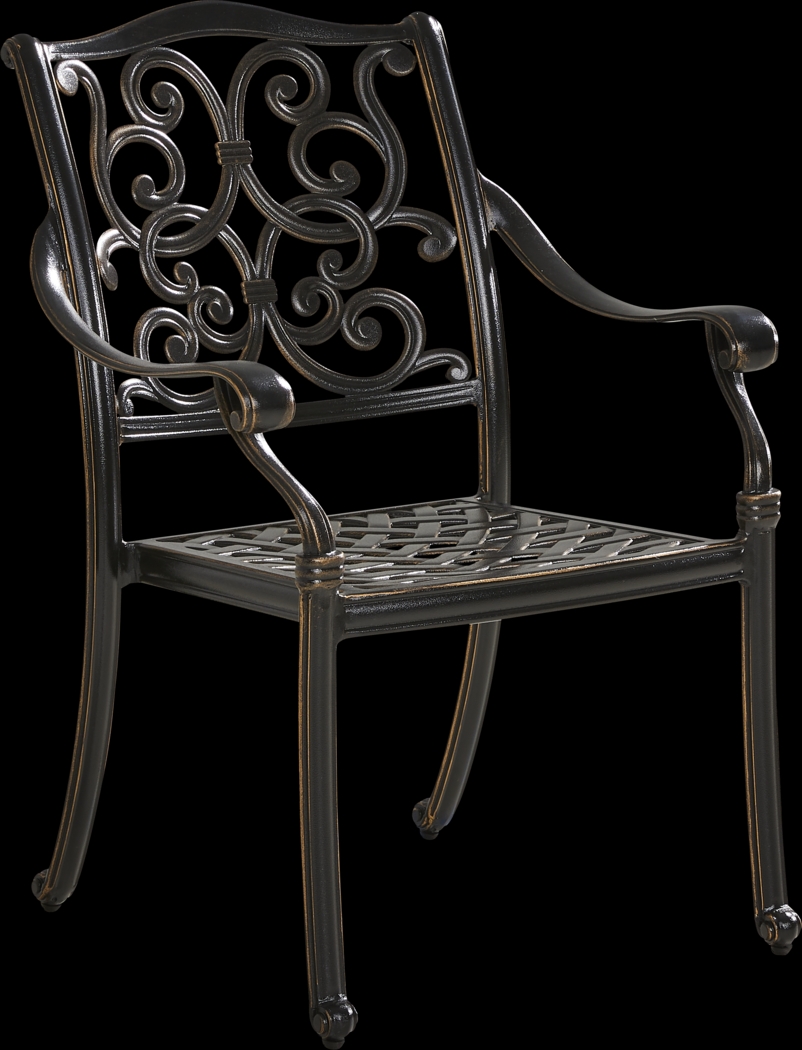 Lake Como Antique Bronze Outdoor Cast Arm Chair - Thumbnail - Image 1