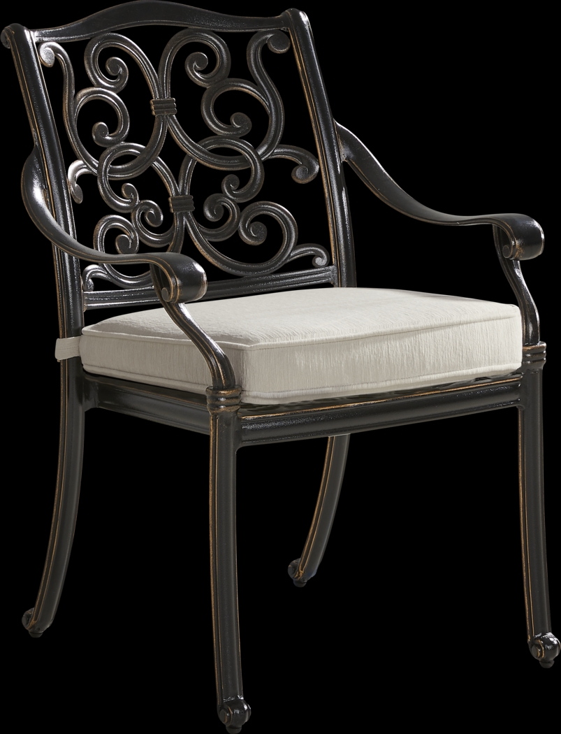 Lake Como Antique Bronze 9 Pc Square Outdoor Dining Set with Coconut Cushions - Thumbnail - Image 5