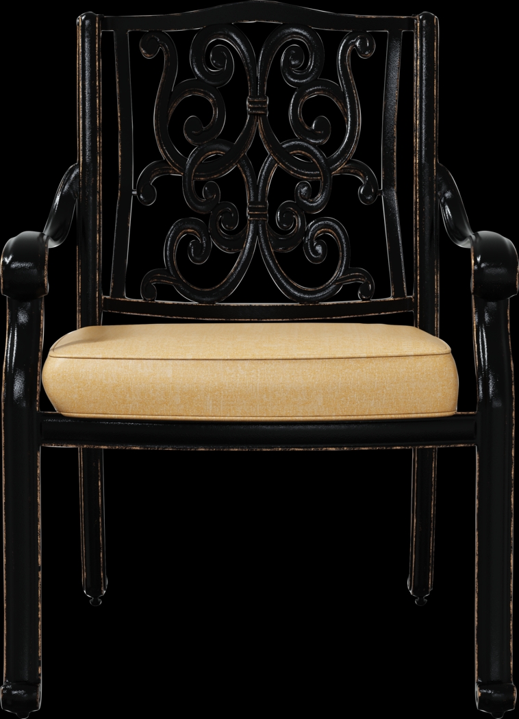 Cindy Crawford Home Lake Como Antique Bronze 7 Pc Oval Outdoor Dining Set with Gold Cushions - Thumbnail - Image 5