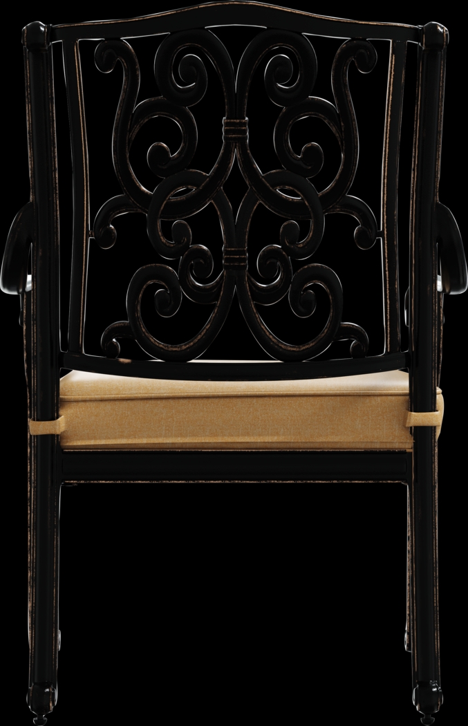 Cindy Crawford Home Lake Como Antique Bronze 7 Pc Oval Outdoor Dining Set with Gold Cushions - Thumbnail - Image 6